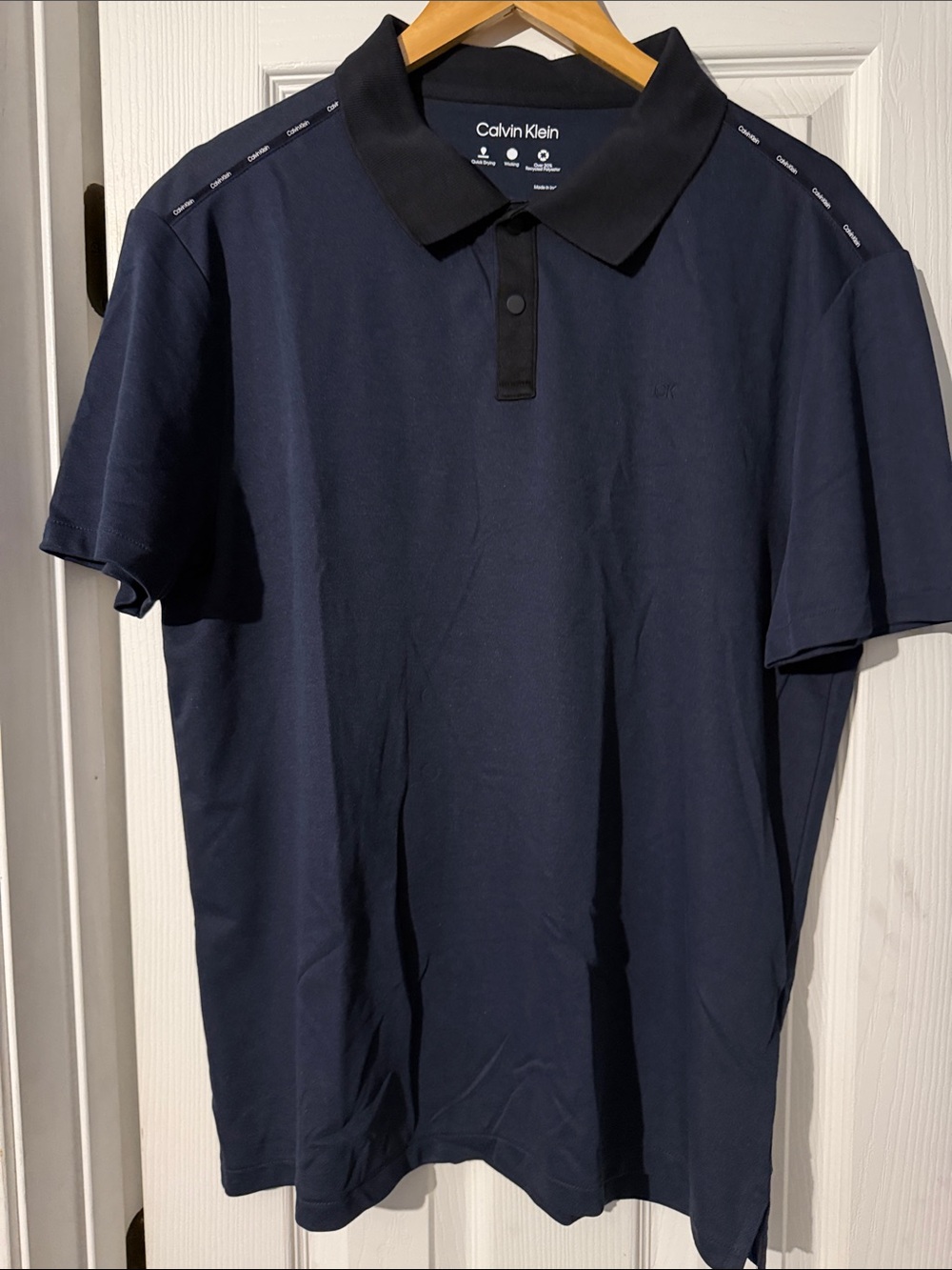 Calvin Klein Men's Dark Navy Polo with Black Collar